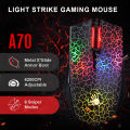 [Bloody Official] A4Tech Bloody A70 Wired Light Strike Drag Click Gaming Mouse 6200 CPI 5-Speed Adjustable USB Ergonomic Breathing Neon LED Optical Computer Mouse for Minecraft. 