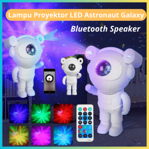 TERLARIS PENGIRIMAN CEPAT COD CHUBAN Lampu Proyektor LED Astronaut Galaxy Sky with Bluetooth Speaker/LAMPU proyektor galaxy langit kamar infocus viral planet bintang galaxi bulan mini robot canggih murah/lampu led warna warni hias super terang multifungsi