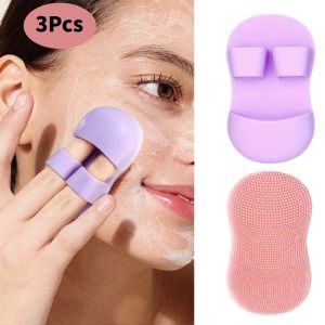 1/3Pcs Mini Finger Face Brush Facial Cleaning Brush Blackhead and Acne Cleaning Brush