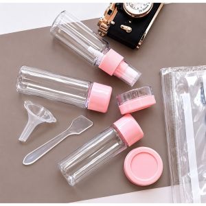 Bộ Chiết Mỹ Phẩm Du Lịch Mini 8 Món | Chai Lọ 10g 30ml 40ml | Túi Zip Trong Suốt An Toàn Gọn Nhẹ