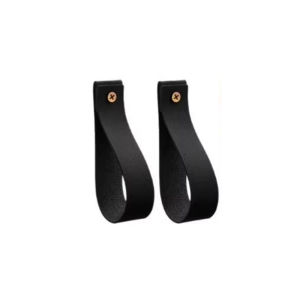 2Pcs Leather Towel Rod Holders PU Leather Wall Hanging Straps For Curtain Rod Support