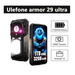 Ulefone Armor 29 Ultra 5G AI Rugged Smartphone Android 15 21200mAh 1TB ROM 32GB RAM Dual Screen 64MP Night Camera Phones NFC