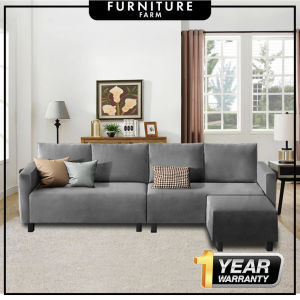 F&F: Daffodil L-Shape 3-Seater Sofa / Pull-Out Sofa Bed with Storage/ Multifunctional Sofa Bed