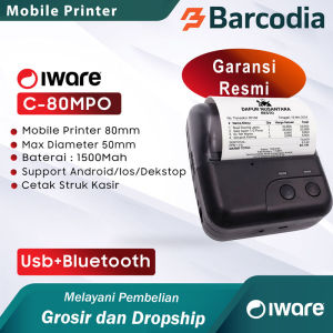 Mobile Printer Kasir/PPOB Bluetooth Portable Iware C80MPO 88mm Garansi