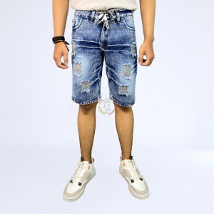 Celana Jeans Pria Pendek Sobek Tali Kancing Celana Sobek Variasi Tali Size 28-33 JU0133