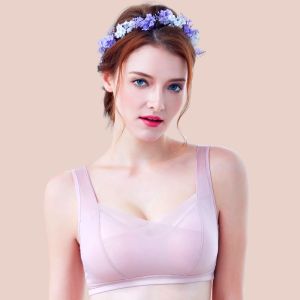 L-3XL Ladies Comfort Seamless Wireless Night Sleep Sport Singlet Bra Underwear