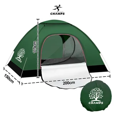 CHAMPS Tenda Camping Kapasitas 3-5 Orang Dengan Alas Anti Air Tenda Gunung Otomatis Outdoor & Indoor