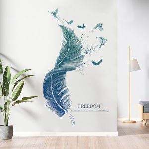 Decal Giấy Dán Tường Lông Vũ Nghệ Thuật Có Keo SẵnTrang trí Phòng Làm việc Phòng ngủ