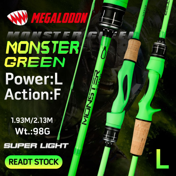 Megalodon [Green Monster] Super light super hard high density carbon fiber  material fishing rod 1.98M/2.13M Power:L Action:F