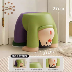 Cute waist chubby tiger shoe changing stool home door shoe wearing stool light luxury creative living room sofa low stool internet celebrity sitting stool