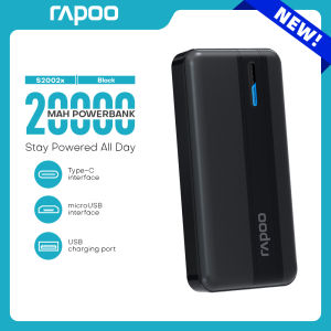 Rapoo S2002X 20000mAh Powerbank 11W PD Fast Charging Powerbank Stylish and Cool Type C Power Bank Large Capacity 4 Output Powerbank Original for Huawei Samsung Xiaomi Poco Vivo Realme