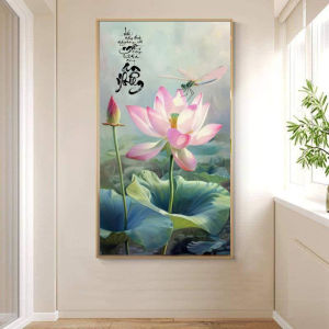 (HCM) Tranh treo tường tráng gương hoa sen hồng trang trí phòng khách phòng thờ kem đinh treo