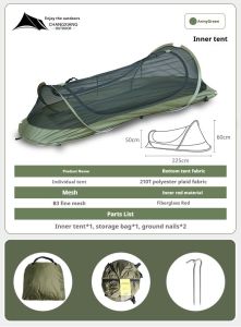 khemah Camping Tent Ultra-Light 1.8kg Automatic Tent Waterproof PU3500mm Mosquito-Proof solo Hiking Shelter 210D Oxford Fabric  Anto-Setup Perfect for Jungle Trekking Beach Camping