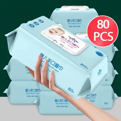 1Pack/3 Pack Non-Alcohol Baby Wipes 80 Pcs Per Pack 99% Water Hypoallergenic