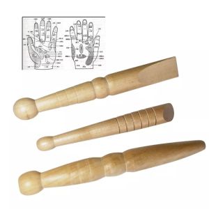 三件套 3pcs Wood Body Massage Sticks Acupressure Therapy Pulse Acupoint Guasha Board Neck Back Hand Leg Foot Pain Relief Stretch Muscle Soreness Massager Roller