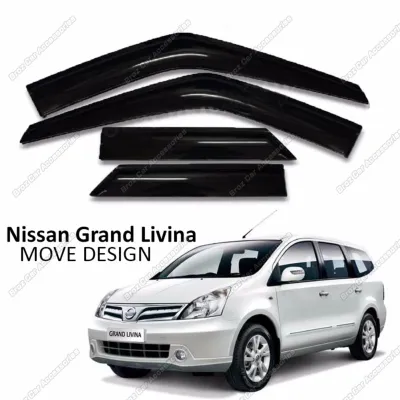 Air Press Window Door Visor Wind Deflector Kening Tingkap Kereta Accessories Car Acc for Nissan Livina - Move Design 10cm (4PCS/SET)