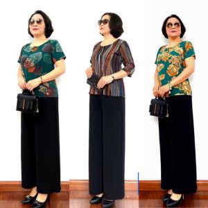 HOÀN TIỀN 15% - Bộ Đồ Trung Niên Cho Bà Cho Mẹ - Áo Lụa Hàn Châu Quần Tơ Đũi Yo Yo Cao Cấp