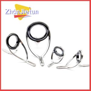 zhanjietun ชุดซ่อมสแตนเลสอุปกรณ์ตกปลา4ชิ้น เซ็ตชุดอุปกรณ์ตกปลาวงแหวนนำคันเบ็ดวงแหวนปลายวงแหวนลวดนำเบ็ดตกปลา