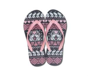 รองเท้าแตะแบบหนีบ ลายช้างไทย ทำจากยางพารา นิ่ม ไม่ลื่น ไม่ดีดน้ำ