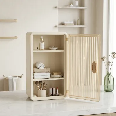 Tủ mỹ phẩm treo tường/để bàn kệ đựng đồ đa năng chống bụi sang trọng chất liệu PP cao cấp My Home DN608