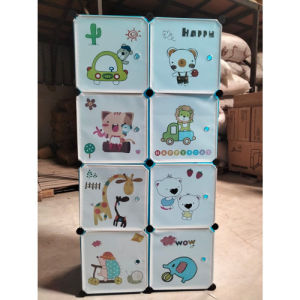 LEMARI PLASTIK 8 KOTAK KARAKTER ADA GANTUNGANN LEMARI SERBAGUNA 2X4