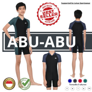 Baju Renang Anak Cowok Terusan Lengan Usia 6 - 12 Tahun TK SD Spandek Nylon Lycra Elastis Tidak Nerawang Dan Cepat Kering