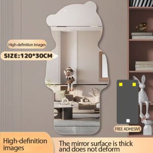 【1-3 Days Delivery】Acrylic Full-Length Mirror Can Be Bent And Cut Bathroom Mirror No-Drilling With Stickers Attached Sticker Cermin