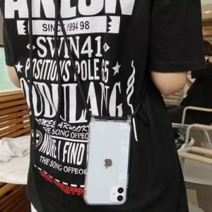 For Samsung Galaxy S24 Ultra S23 S22 S21 FE S20 A72 A52S A52 A42 S21 Ultra Plus Note 20 Ultra Case Lanyard Crossbody Neck Strap Retractable String Acrylic Hard Case