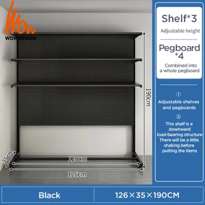 Boltless Rack Metal Rack Shelf Standing Pegboard Rak Buku Besi Rak Besi Bertingkat Heavy Duty Adjustable Display Rack Rak Dapur Rak Serbaguna
