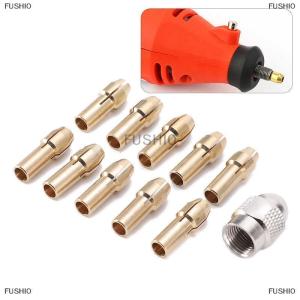 [COD] FUSHI0 10 11pcs Mini Drill Collet Chuck 0.5-3.2mm Diameter 4.8mm Shank Brass Chucks for Dremel Rotary Tool Power Tool Accessory