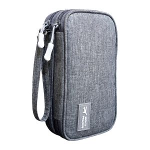 Toko1688 -TAS GADGET DOUBLE LAYER ORGANIZER POUCH CANVAS KABEL HP POWERBANK 1058