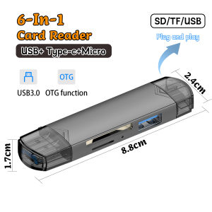 6 In 1 Multifunction Usb 3.0 OTG Card Reader U Disk Type C/Micro Usb/Tf/Sd Flash Drive Memory Card Reading Adapter Phone Accessories