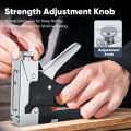 Mitsushi 3In1 Gun Tacker Heavy Duty Nail Staple Metal Stapler Gun Industrial Staple Gun with Nail with 600 PCS Nails. 