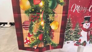 MLADEN Christmas Table Runner Linen Holiday Dining Table Decor Reusable Washable Protective Table Cover