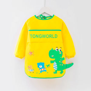Kids Apron Waterproof Adjustable Neck Cartoon Animal Print Easy Clean Kitchen Cooking Baking Painting