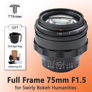 TTArtisan 75mm F1.5 Full Frame Large Aperture Prime Lens for Swirly Bokeh Humanities Camera Photography For M42 Mount