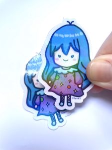 Lumie Friends - Stacey (Solo Sticker) with white offset and precise cutting