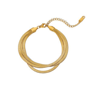 Sinboia 18K Gold Womens Snake Chain Bracelet Fashion Wrist Jewelry