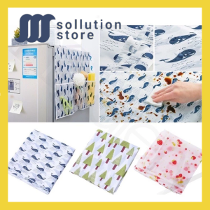 Cover Kulkas Sarung Plastik Penutup Kulkas Taplak Kulkas Waterproff Sarung Kulkas Lemari es Anti Air (RANDOM)-SS