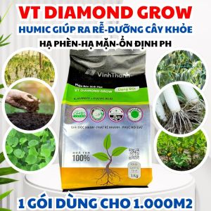 HUMIC DIAMOND GROW 1KG – HUMIC ACID SINH HỌC DẠNG BỘT | CẢI TẠO ĐẤT CHAI CỨNG RỄ YẾU ĐẤT KHÓ GIỮ NƯỚC CÂY CHẬM LỚN – DÙNG RAU MÀU CÂY ĂN TRÁI CÂY CÔNG NGHIỆP
