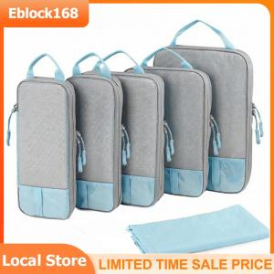 6 Piece Set Compression Packing Cubes Space Saver Storage Bags Luggage Organizer Bags Travel Essentials for Organizing Clothes