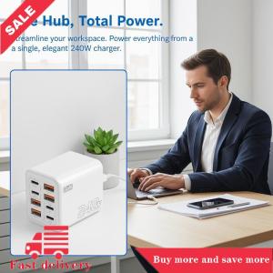 [COD] 240W gan USB C Sạc 8 trong 1 phổ Sạc Adapter công suất cao gan sạc cho các thiết bị thông minh nhà văn phòng sân bay sử dụng