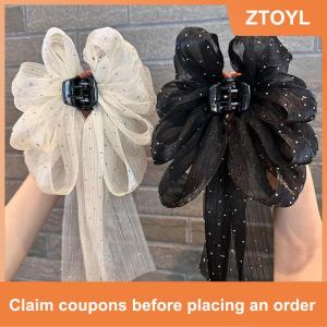 【ZTOYL】 Fashion Large Bow Hair Claw Clip Super Fairy Temperament Headdress Women Hair Clip Sweet Hair Accessories