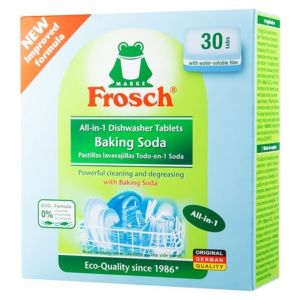 Frosch All-in-One Baking Soda Dishwasher Tablets – Powerful Eco-Friendly Cleaning 30 Tablets (540g) | Gentle Rinse & Water-Stain-Free Finish