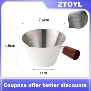 【ZTOYL】 Cốc đong espresso cốc uống espresso cỡ nhỏ có tay cầm phụ kiện quầy bar cà phê mini có vòi hình chữ V