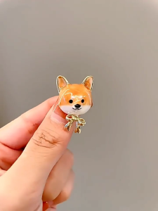 Fashionable Shiba Inu Brooch Delightful Shiba Inu Brooch Adornment Enhances Your Look With A Touch Of Fun