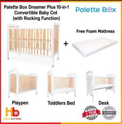 Palette Box Dreamer Plus 10-in-1 Convertible Baby Cot
