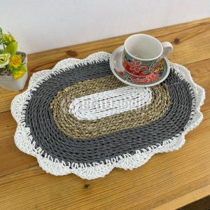 Tatakan Piring Gelas/Taplak Meja Kecil Oval 25X36 Cm Kerajianan Anyaman B.CRAFTJOGJA