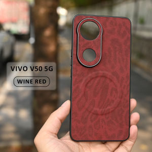 For Vivo V50 Casing Leopard Pattern Leather Hard Phone Case Cover