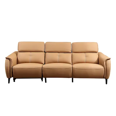 👍HF Recliner Sofa Cowhide Leather & Genuine Leather Sofa Solid Wood Frame sofa